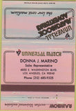 Matchbook Cover - Universal Match Marino Los Angeles CA 40 Strike