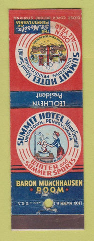 Matchbook Cover - Summit Hotel Uniontown PA Baron Munchausen Room