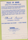 Matchbook Cover - Ellsworth Armacost Funeral Baltimore MD 40 Strike