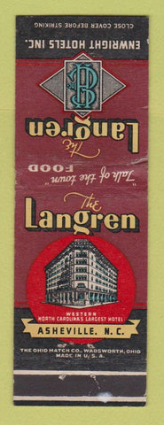 Matchbook Cover - Langren Hotel Asheville NC WEAR