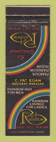 Matchbook Cover - Hotel Rainbow Great Falls MT
