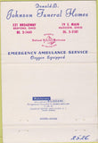 Matchbook Cover - Donald B Johnson Funeral Bedford Hudson OH 40 Strike