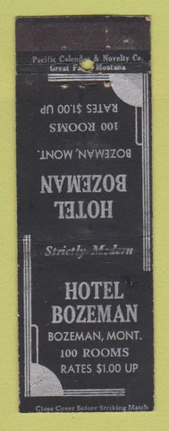 Matchbook Cover - Hotel Bozeman MT WEAR