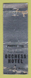 Matchbook Cover - Duchess Hotel Ogallala NE WORN