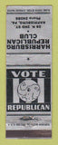Matchbook Cover - Harrisburg PA Republican Club WEAR