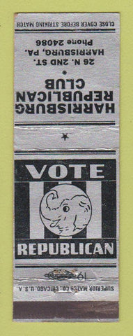 Matchbook Cover - Harrisburg PA Republican Club WEAR