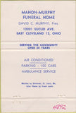 Matchbook Cover - McMahon Funeral Home East Cleveland OH 40 Strike