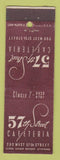 Matchbook Cover - 57th Street Cafeteria New York City
