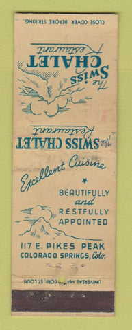 Matchbook Cover - Swiss Chalet Restaurant Colorado Springs WEAR