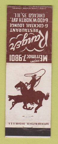 Matchbook Cover - Ranger Restaurant Chicago IL