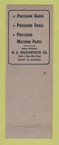 Matchbook Cover - NA Woodworth Gages Tools Detroit MI WEAR