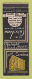 Matchbook Cover - Hotel Carolina Raleigh NC WORN