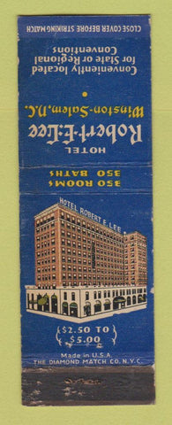 Matchbook Cover - Hotel Robert E Lee Winston Salem NC WORN