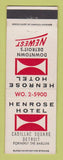Matchbook Cover - Henrose Hotel Detroit MI