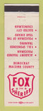 Matchbook Cover - Fox for Sheriff Macomb County MI?