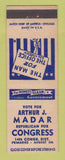 Matchbook Cover - Arthur Madar Congress Election MI?