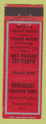Matchbook Cover - Northeast Trucking Corp Washington DC