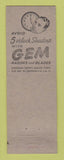 Matchbook Cover - Gem Razor Blades Brooklyn NY cartoon