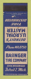 Matchbook Cover - Basinger Tire Company Detroit MI