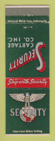 Matchbook Cover - Security Cartage Trucking Fort Wayne IN