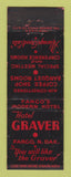 Matchbook Cover - Hotel Graver Fargo ND WEAR