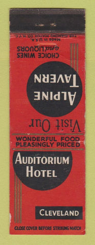 Matchbook Cover - Auditorium Hotel Cleveland OH Alpine Tavern WEAR