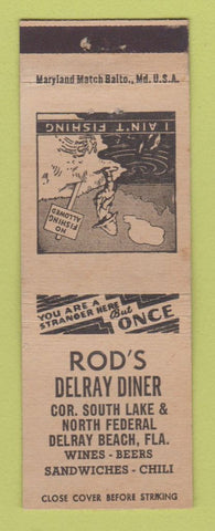 Matchbook Cover - Rod's Delray Diner Delray Beach FL