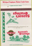 Matchbook Cover - Whirlpool Employee Credit Union Evansville IN 40 Strike