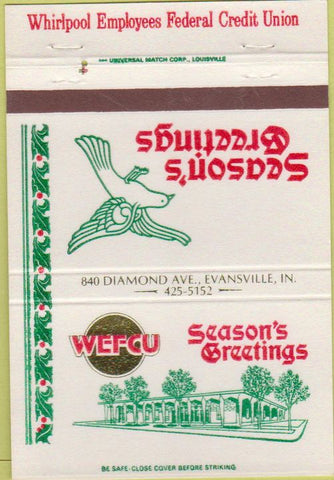 Matchbook Cover - Whirlpool Employee Credit Union Evansville IN 40 Strike