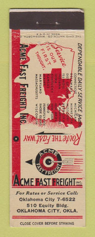 Matchbook Cover - Acme Fast Freight Trucking Oklahoma City OK