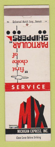 Matchbook Cover - Michigan Express Trucking MI