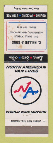 Matchbook Cover - North American Van Lines Trucking Keller Allentown PA WEAR