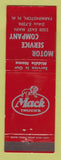 Matchbook Cover - Mack Trucks Motor Service Farmington NM WEAR