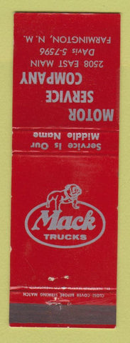 Matchbook Cover - Mack Trucks Motor Service Farmington NM WEAR