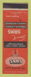Matchbook Cover - Sams Cut Rate Drugs Detroit MI