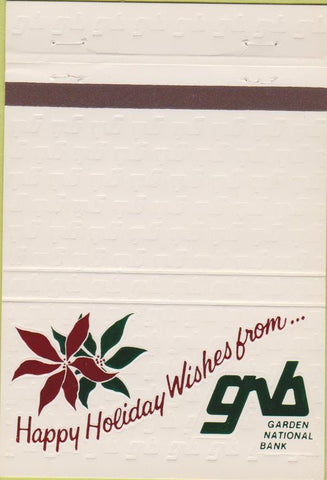 Matchbook Cover - Garden National Bank Garden City KS 40 Strike
