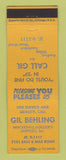 Matchbook Cover - Gil Behling Builder's Supply Detroit MI 1959