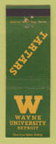 Matchbook Cover - Wayne University Detroit MI Tartars