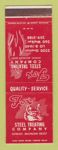 Matchbook Cover - Fox Steel Treating Detroit MI WEAR