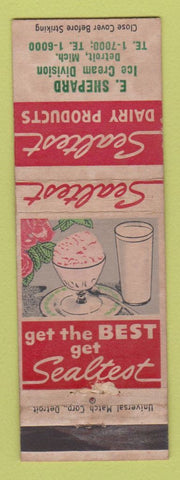 Matchbook Cover - Sealtest Dairy Products Ice Cream Detroit MI E Shepard WORN