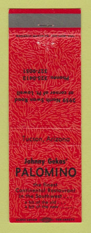 Matchbook Cover - Johnny Gekas' Palomino Restaurant Tucson AZ