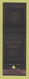 Matchbook Cover - Harmonie Society Detroit MI