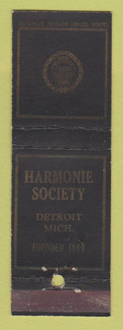 Matchbook Cover - Harmonie Society Detroit MI