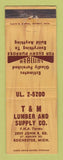 Matchbook Cover - T&M Lumber Supply Rochester MI