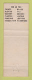 Matchbook Cover - T&M Lumber Supply Rochester MI