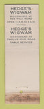 Matchbook Cover - Hedge's Wigwam Detroit MI WEAR
