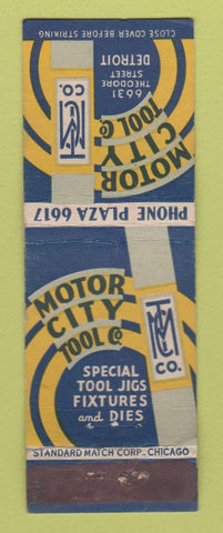 Matchbook Cover - Motor City Tool Detroit MI Standard Match