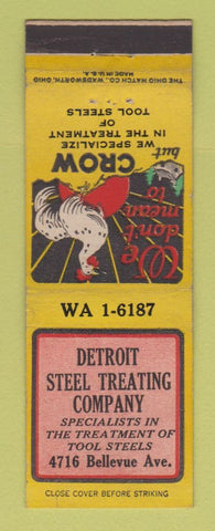 Matchbook Cover - Detroit Steel Treating MI