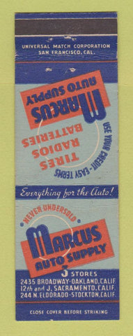 Matchbook Cover - Marcus Auto Supply Parts Oakland Sacramento Stockton CA