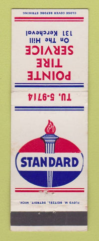Matchbook Cover - Standard oil gas Pointe Tire Service Grosse Pointe Farms MI